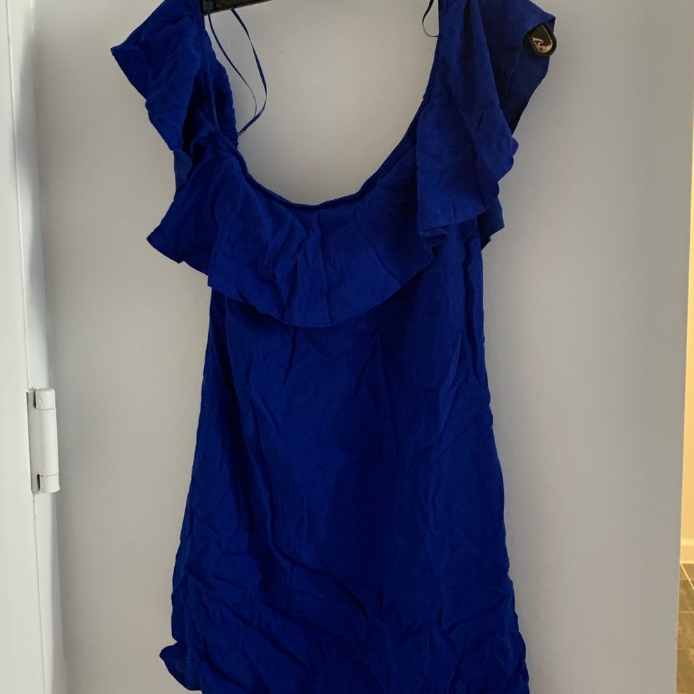Blue off the shoulder ASTR dress